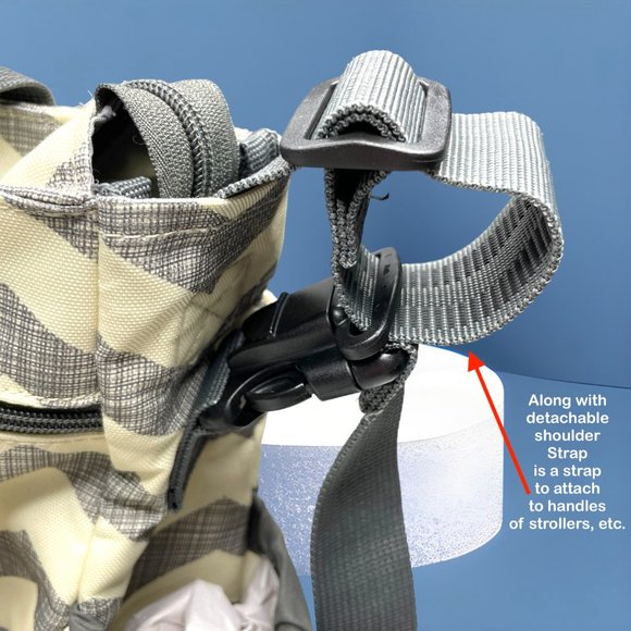 SKIP HOP Gray Chevron Diaper‎ Messenger Duo Signature Bag Tote Stroller Shoulder - Picture 10 of 11